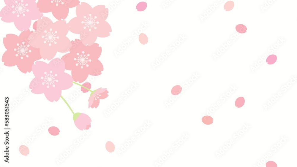 桜と桜の花びらのアニメーション 桜と桜の花びらのアニメーション