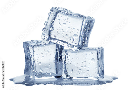 Fototapeta Three ice cubes, cut out
