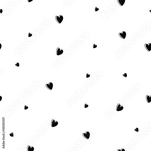 romantic hearts, symbol of love. seamless pattern of abstract lines. simple background in a minimalist style. for print, social media, banner, paper. hand drawn vector art