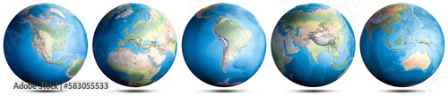 World globe - planet Earth 3d set