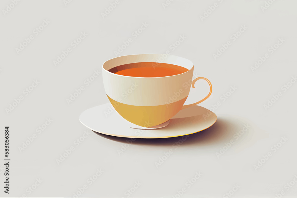 Fototapeta premium Cup of tea on a beige background