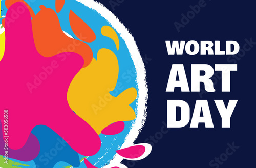 world art day template vector abstract