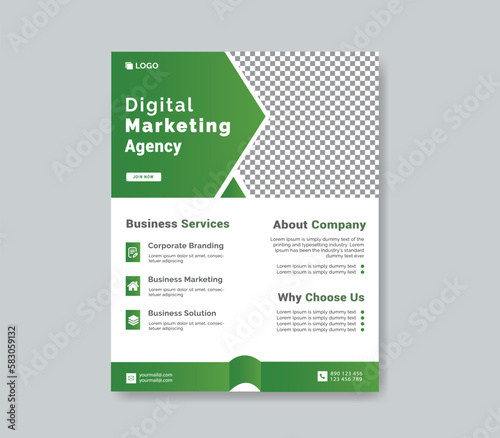 Digital marketing agency flyer template design