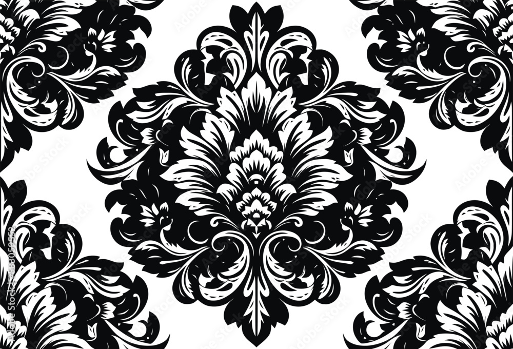 Vector damask seamless pattern background. Classical luxury old fashioned damask ornament, royal victorian seamless texture for wallpapers, textile, wrapping. Exquisite floral baroque template. Vector damask seamless pattern background. Classical luxury old fashioned damask ornament, royal victorian seamless texture for wallpapers, textile, wrapping. Exquisite floral baroque template.