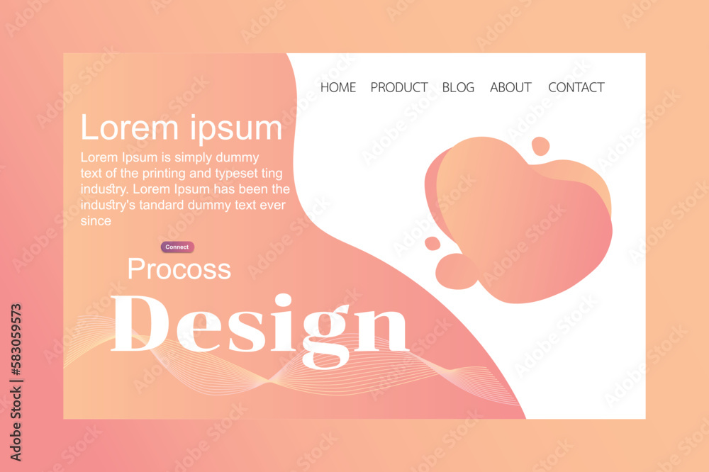 Website template design. Modern web page design for website  development. 
