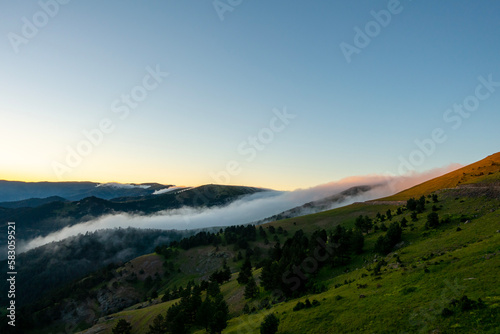 Fototapeta Naklejka Na Ścianę i Meble -  foggy mountains in the spring, Gumushane, Turkey