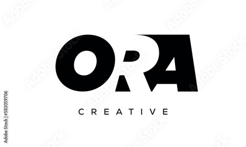 ORA letters negative space logo design. creative typography monogram vector 
