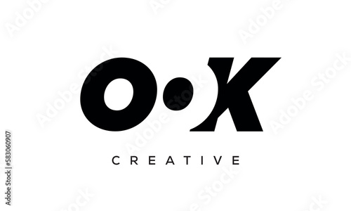 OOK letters negative space logo design. creative typography monogram vector	 photo