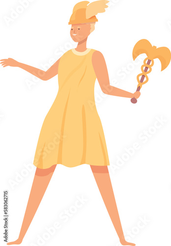 Hermes icon cartoon vector. Greek god. Myth atlas