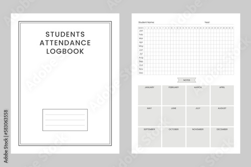 Students' attendance sheet planner kdp interior 