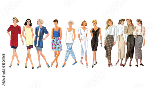 Vintage fashion women models for architecture, Vintage Women, Office Lady, Wearing Style	