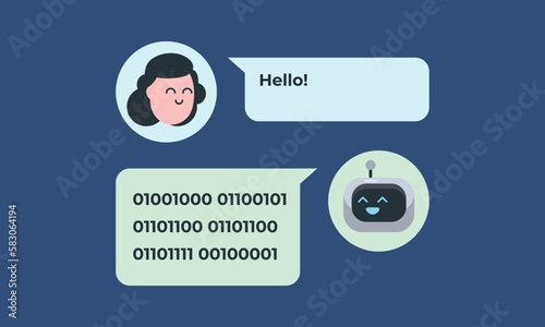 Women Chatting with AI Robot