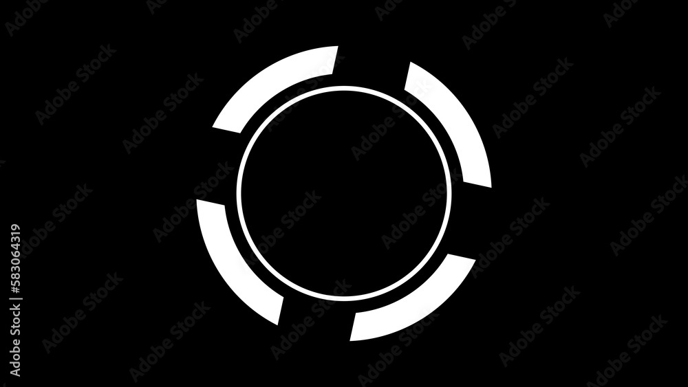 Loading circle icon on black background. 3D animation Loading circle icon on black background. 3D animation