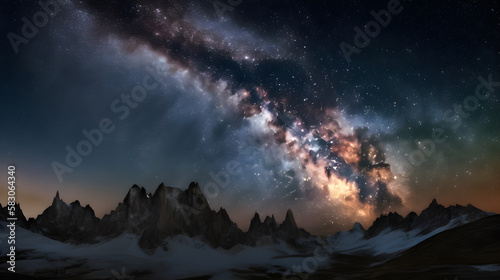 Alien Planet with beautiful skies generative ai © Matt