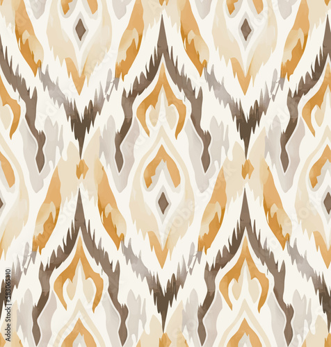 Folklore ornament ikat. Tribal ethnic vector textures. Seamless striped pattern in Aztec style. Folk embroidery. Indian, Scandinavian, Gypsy, Mexican, African carpet
