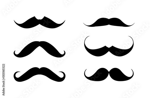 Moustache icons set, Vector set of hipster mustache