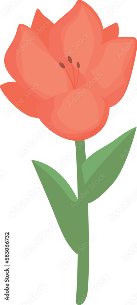 Obraz premium Rhododendron plant icon cartoon vector. Flower bloom. Flora botany