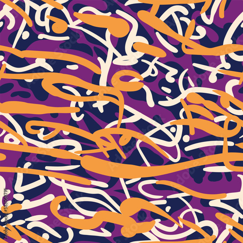 An abstract, geometric seamless pattern