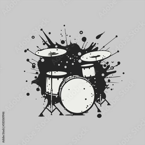 Drums vector. Vector illustration of a musical instrument played by being struck. cartoon abstract style