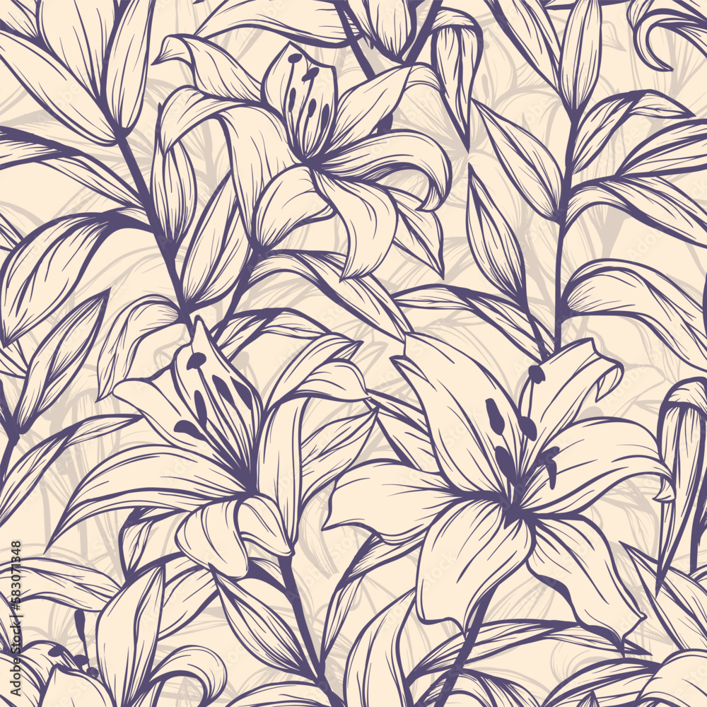 Seamless repeating pattern of flowers