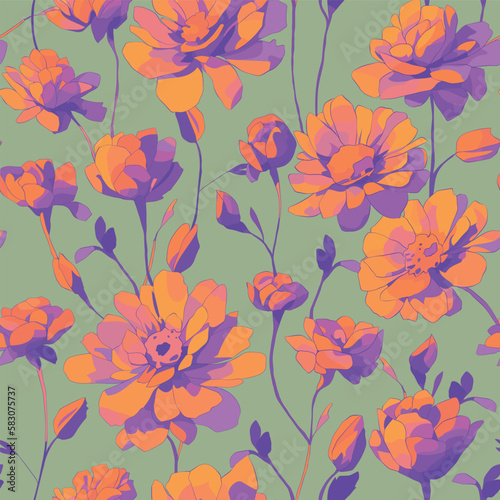 Seamless repeating pattern of flowers