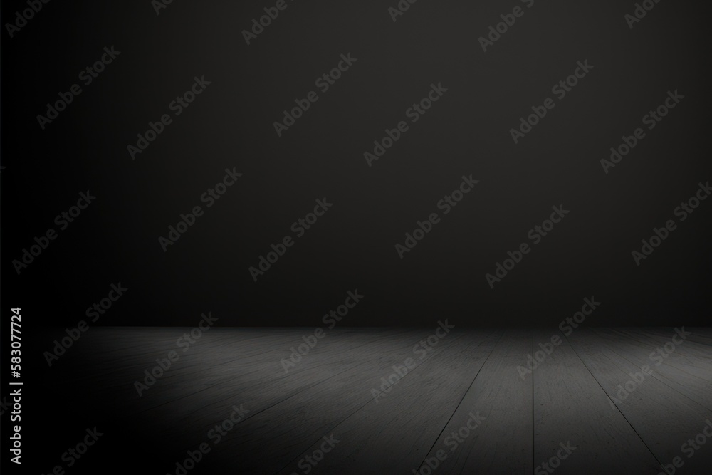 spotlight on the floor, dark room background, shadow and lights on the background