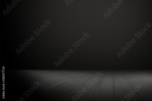 spotlight on the floor, dark room background, shadow and lights on the background