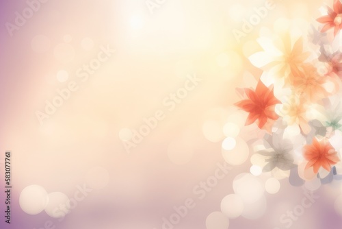 red floral illustration with blurred background, yellow gradient backdrop