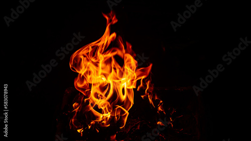 flaming flames on a black background