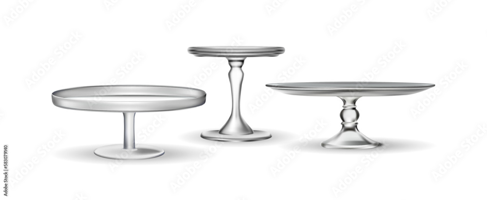 Set of cake stand. 3d realistic vector icon illustration. Set of cake stand. 3d realistic vector icon illustration.