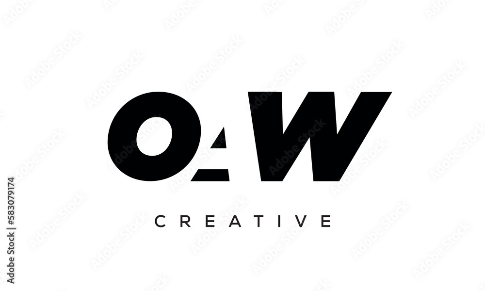 OAW letters negative space logo design. creative typography monogram vector OAW letters negative space logo design. creative typography monogram vector