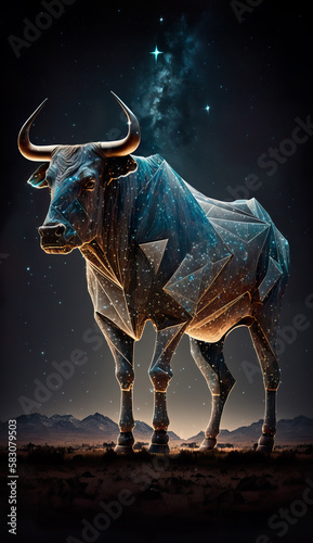 Taurus zodiac, stars background, smartphone wallpaper, (generated ai)