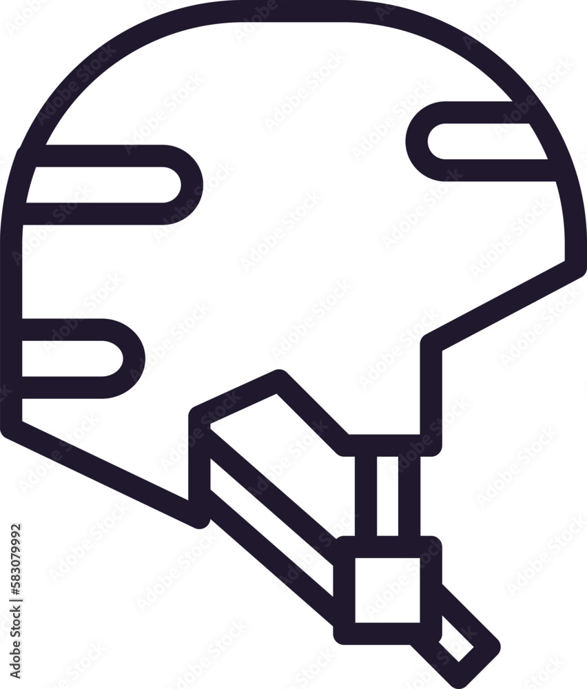 Single line icon of helmet on isolated white background. High quality editable stroke for mobile apps, web design, websites, online shops etc.