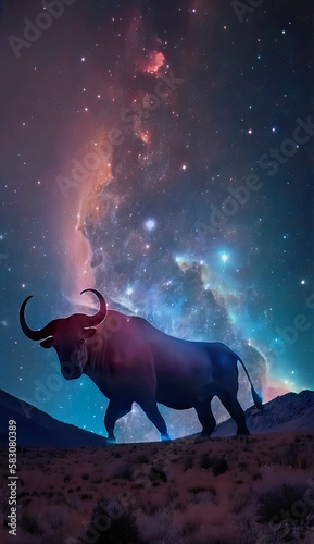 Taurus zodiac  stars background  smartphone wallpaper   generated ai 