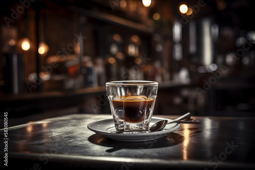 A strong black ristretto coffee