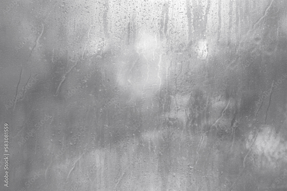Fototapeta premium wet rainy glass window rain fog drop dripping screen