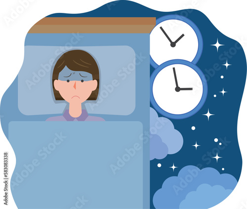 不眠症の女性