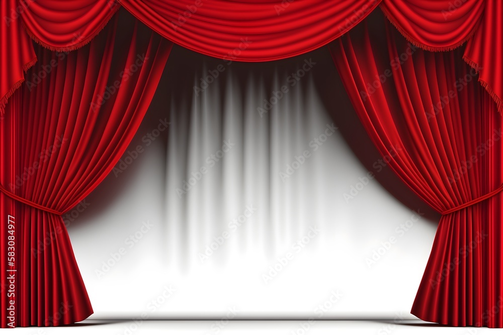 Fototapeta premium red stage curtains, AI generated