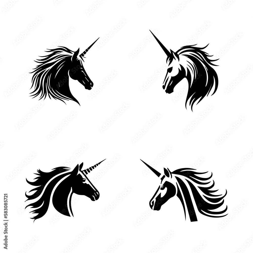 Add a touch of magic to your project with our unicorn logo silhouette ...