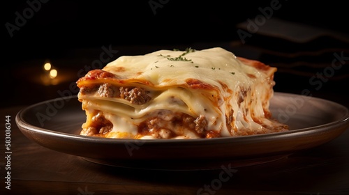 Classic Lasagne al Forno with Ground Beef Sauce, Béchamel Sauce, Mozzarella, and Parmesan