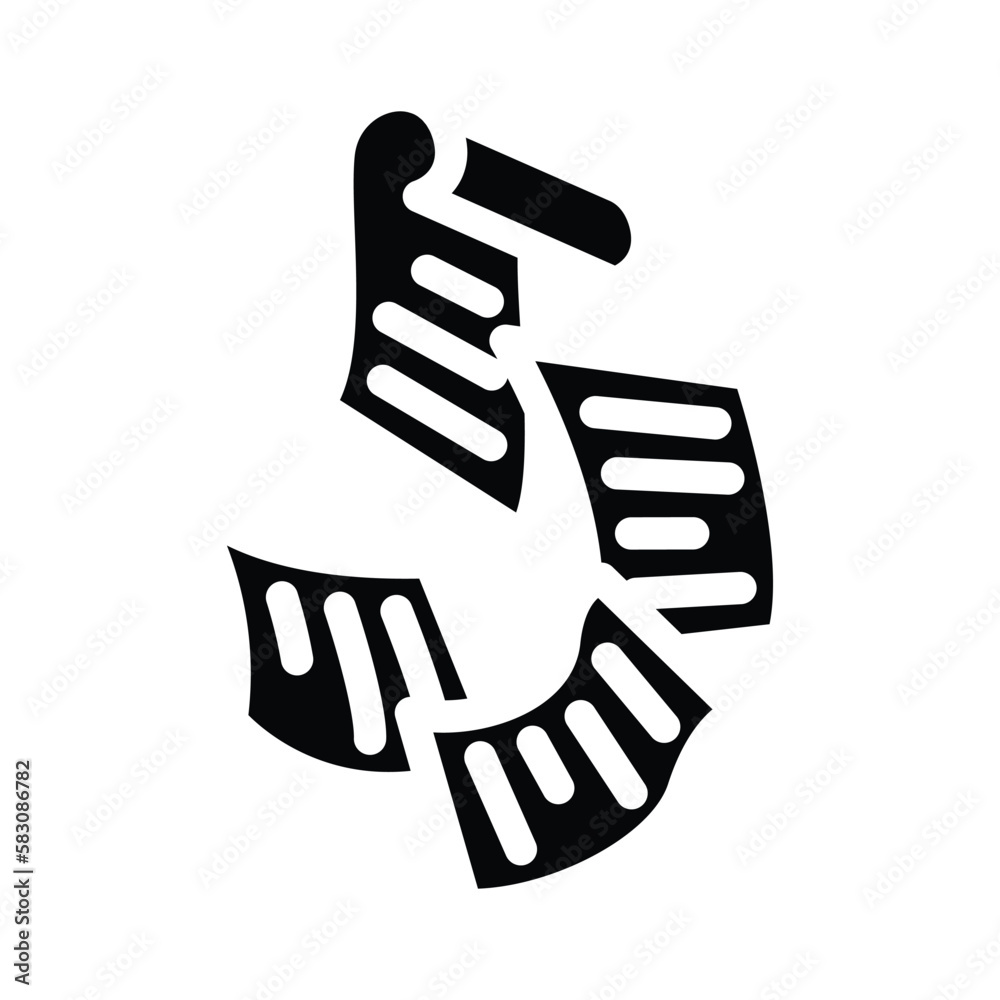 fly paper document glyph icon vector illustration