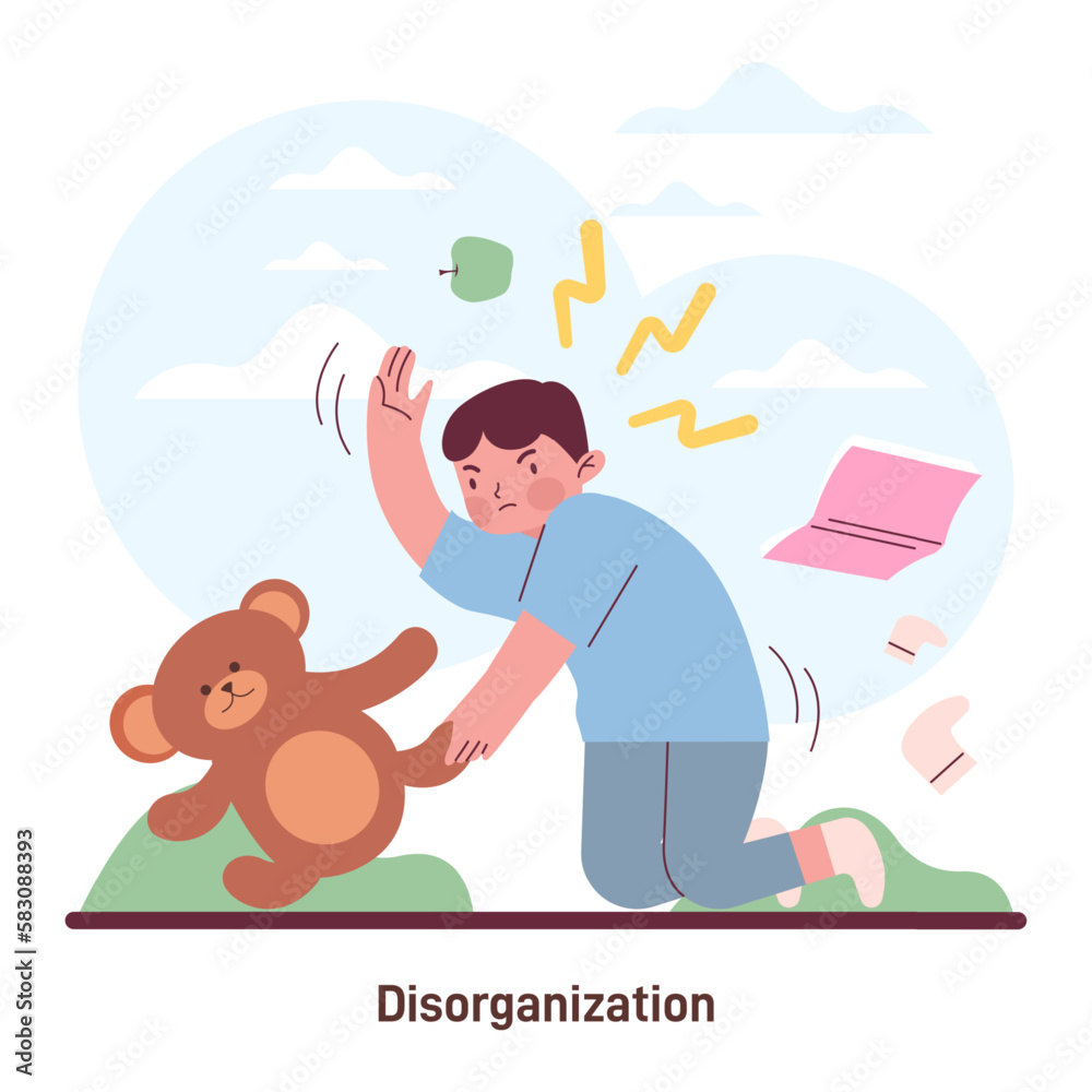Fototapeta premium Disorganization as a ADHD symptom. Attention deficit hyperactivity