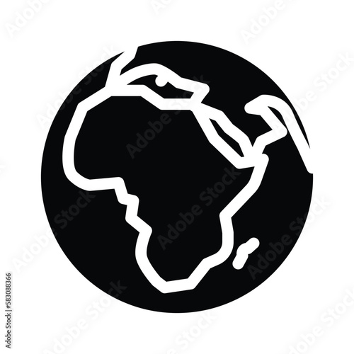 africa earth planet map glyph icon vector illustration