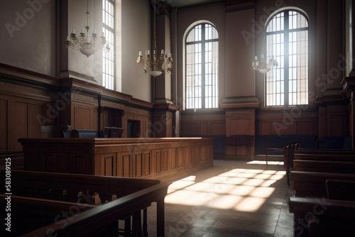 Courtroom interior created with AI 