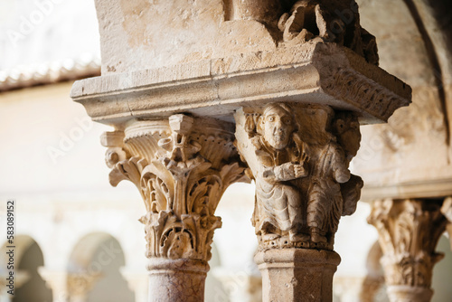 A breathtaking sight in Aix-en-Provence, France - a majestic cathedral with intricate columns and cloisters that evoke the grandeur of its ancient history. photo