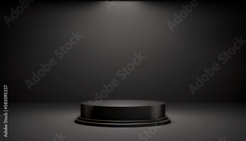 Give your product a sleek and modern look on this black pedestal