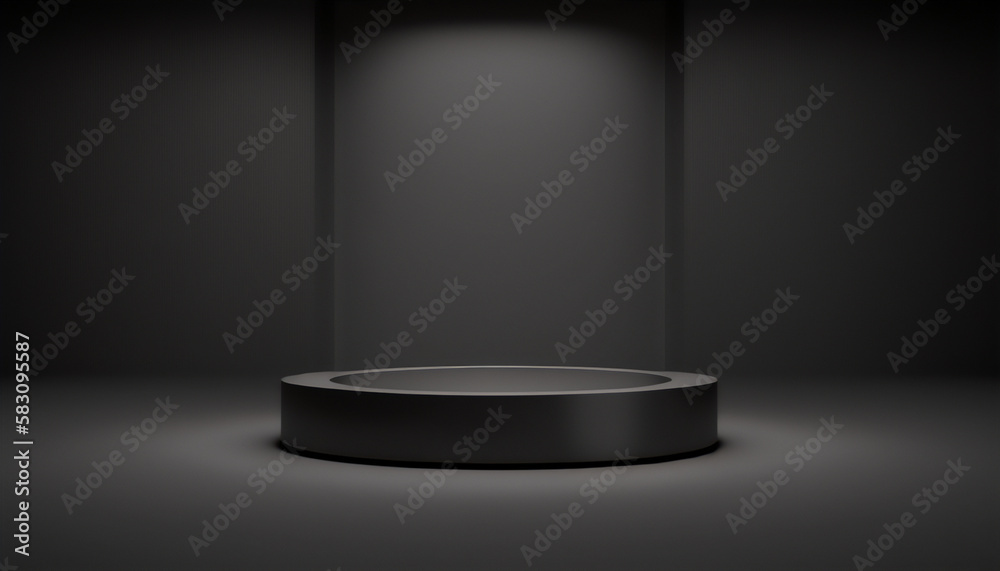 Black stand for your product spotlight Black stand for your product spotlight