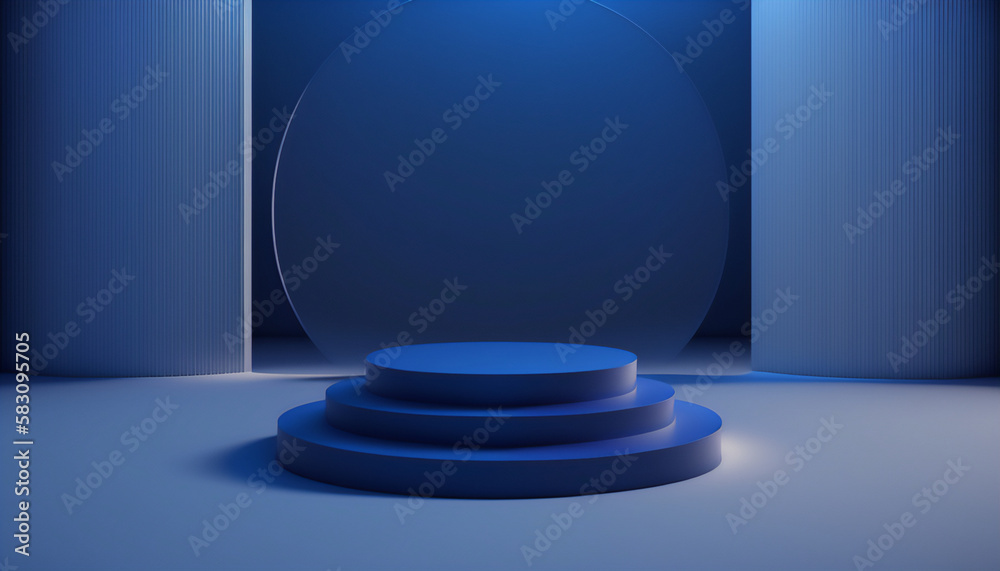 Blue pedestal for retail product display Blue pedestal for retail product display