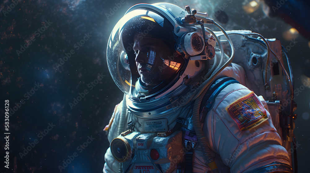astronaut in space with planets around, generative ai astronaut in space with planets around, generative ai