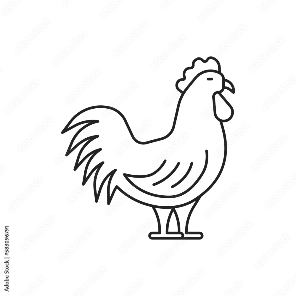 Fototapeta premium Rooster icon. High quality black vector illustration.